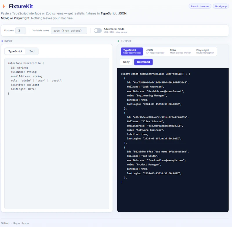FixtureKit screenshot 1