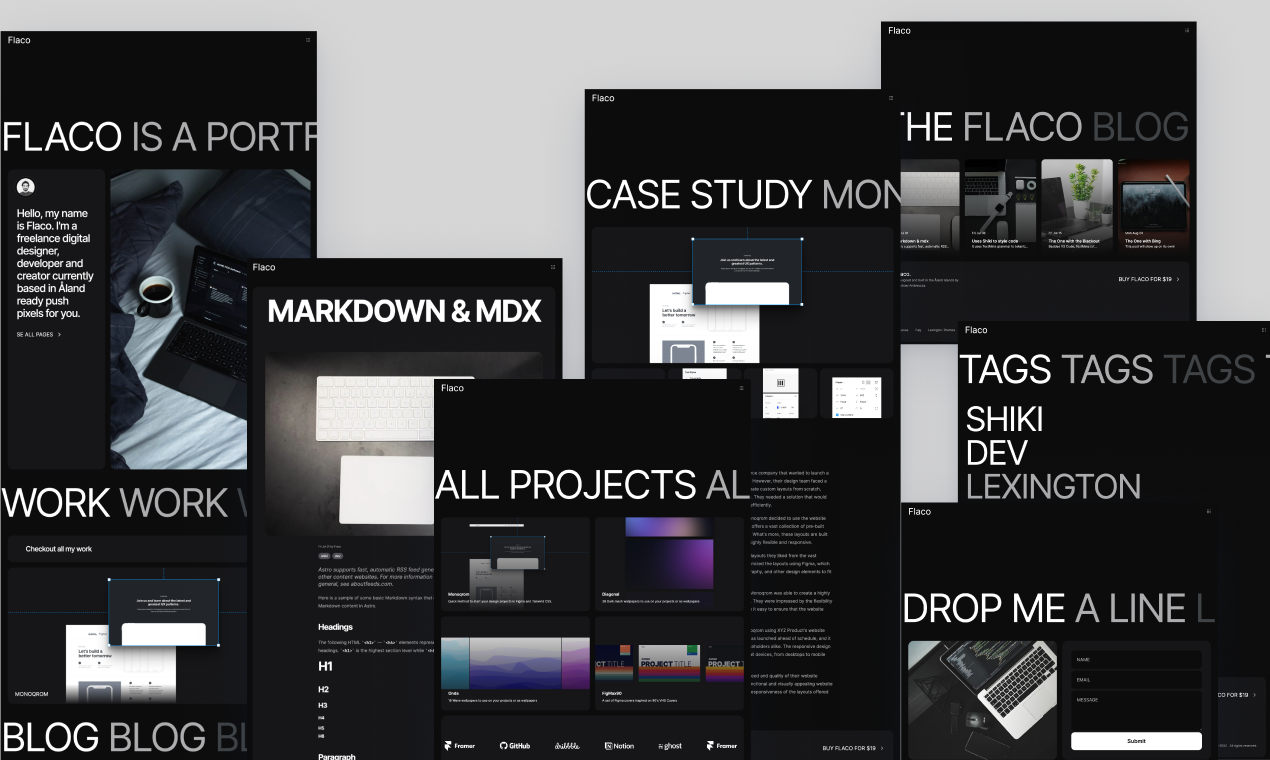 Mager - Een portfoliosjabloon gemaakt met Astro, Tailwind CSS en MDX media 1