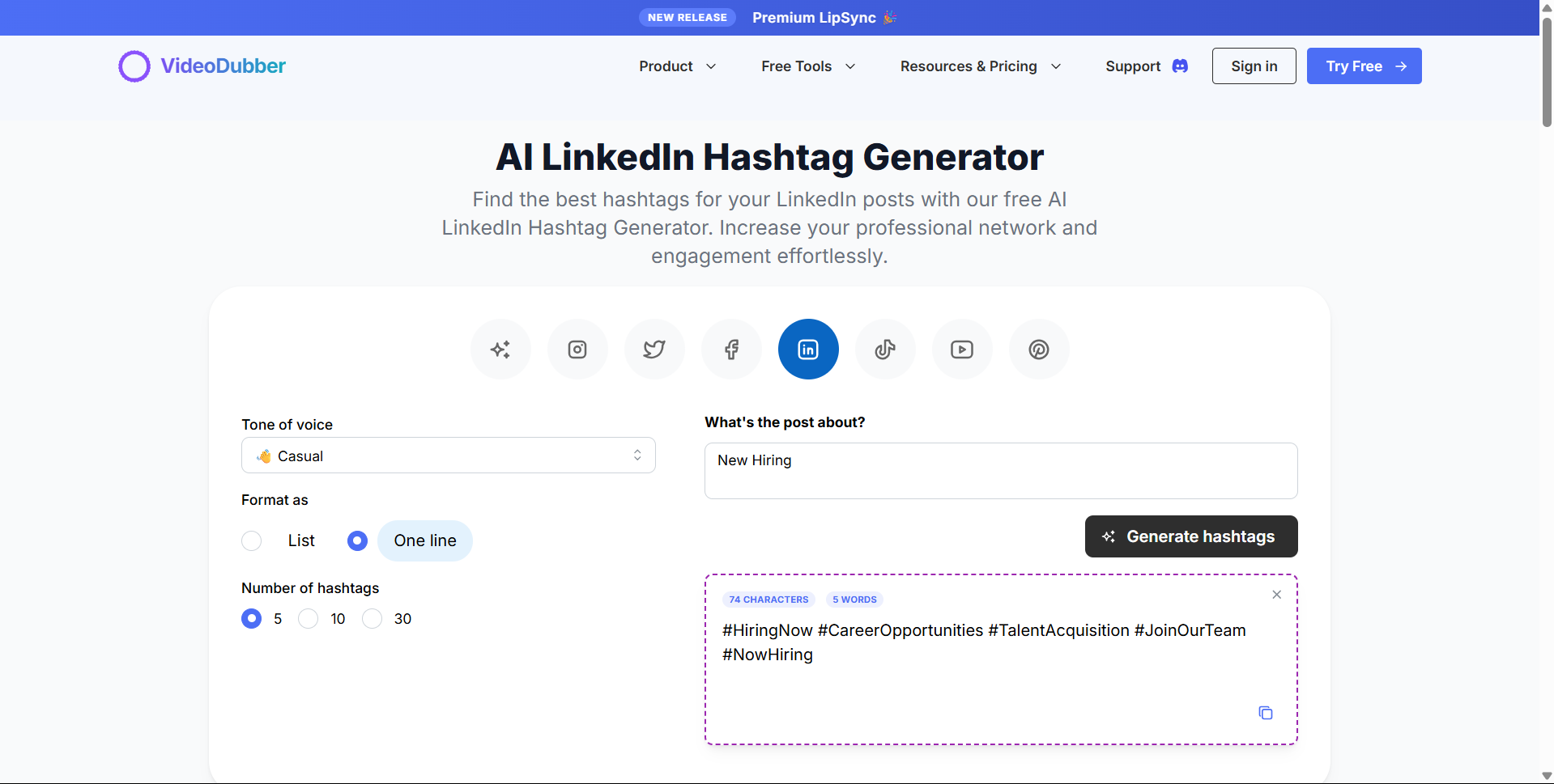 Ai LinkedIn Hashtag Generator media 3