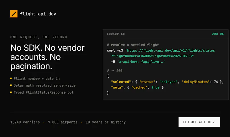 Flight API screenshot 2