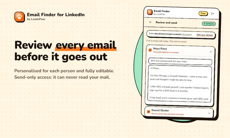 Email Finder for LinkedIn - LeadsPaw screenshot 5