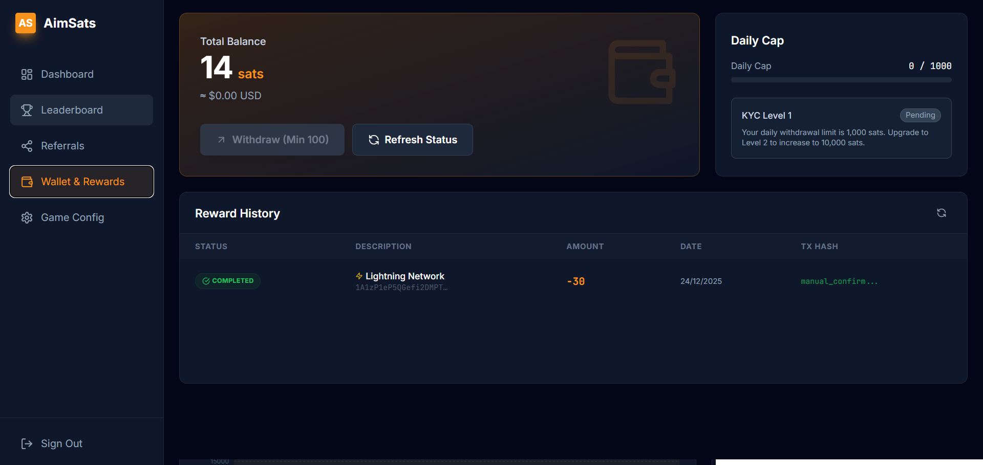 AimSats Earn Satoshis gallery image