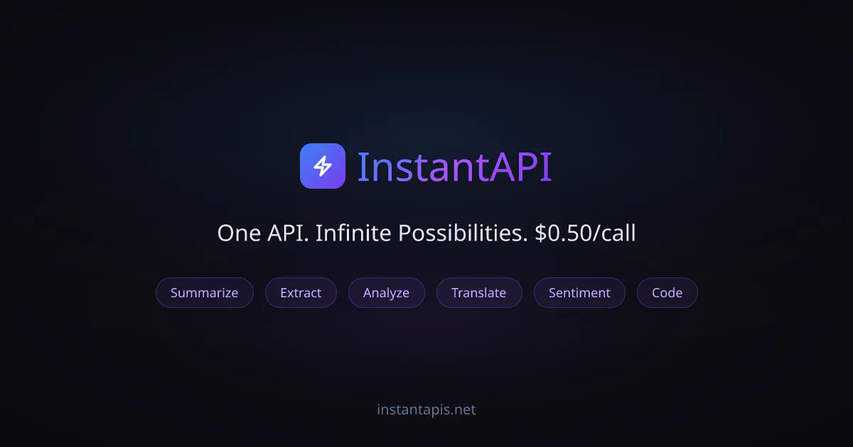 InstantAPI 제품 배너
