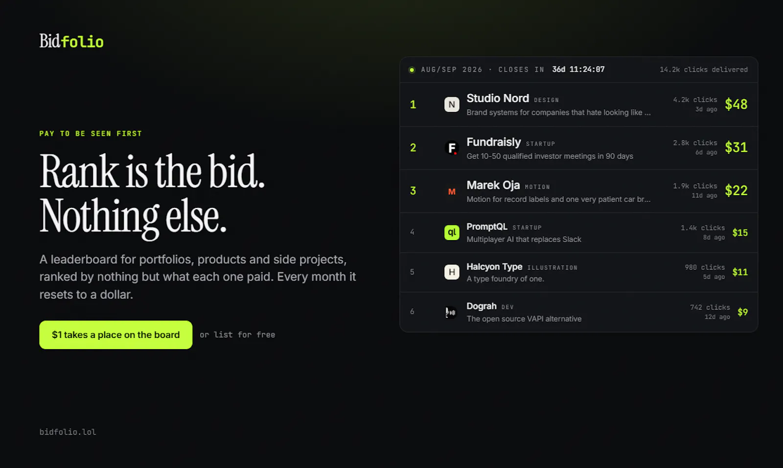 Bidfolio screenshot 1