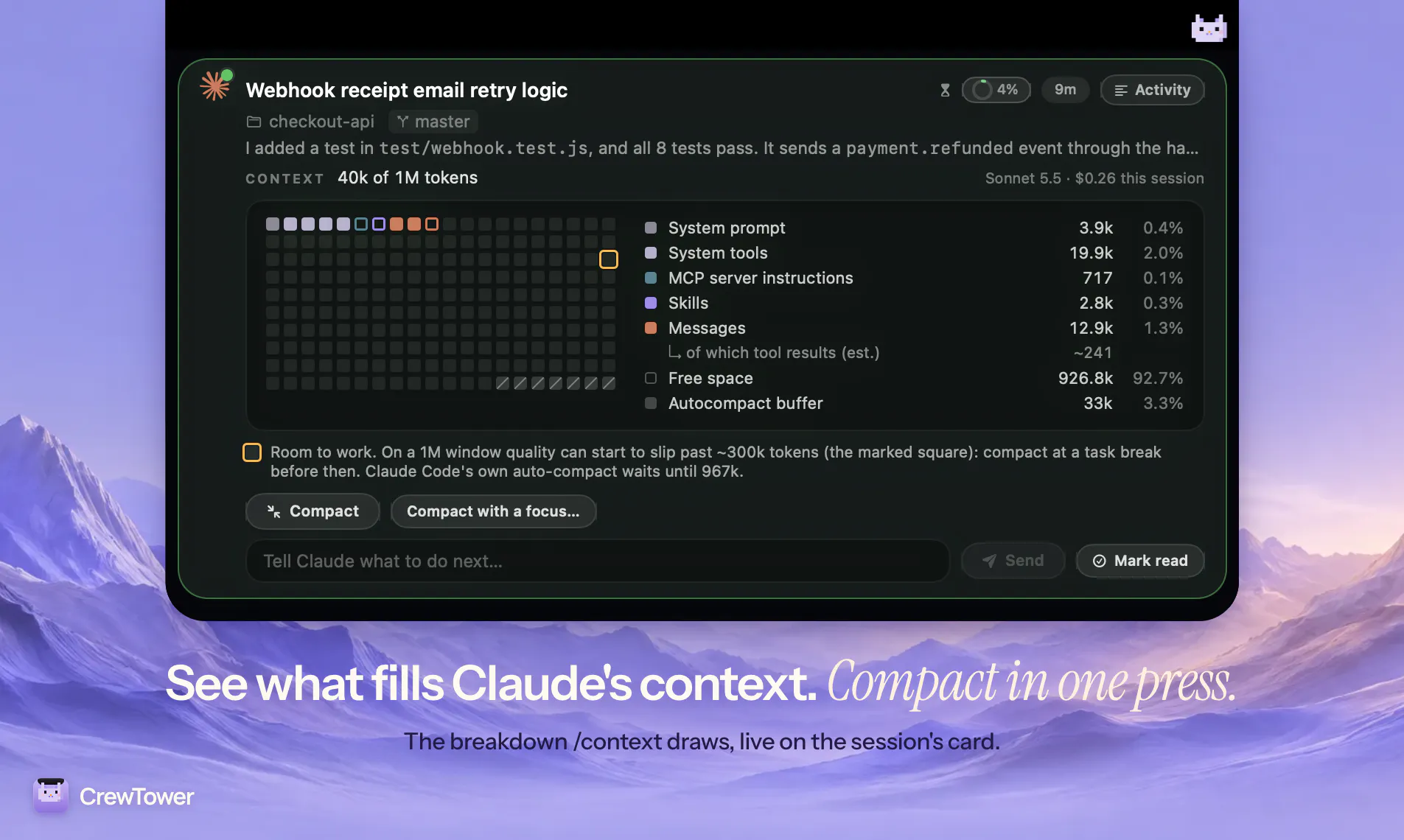 CrewTower Mod for Claude Code gallery image