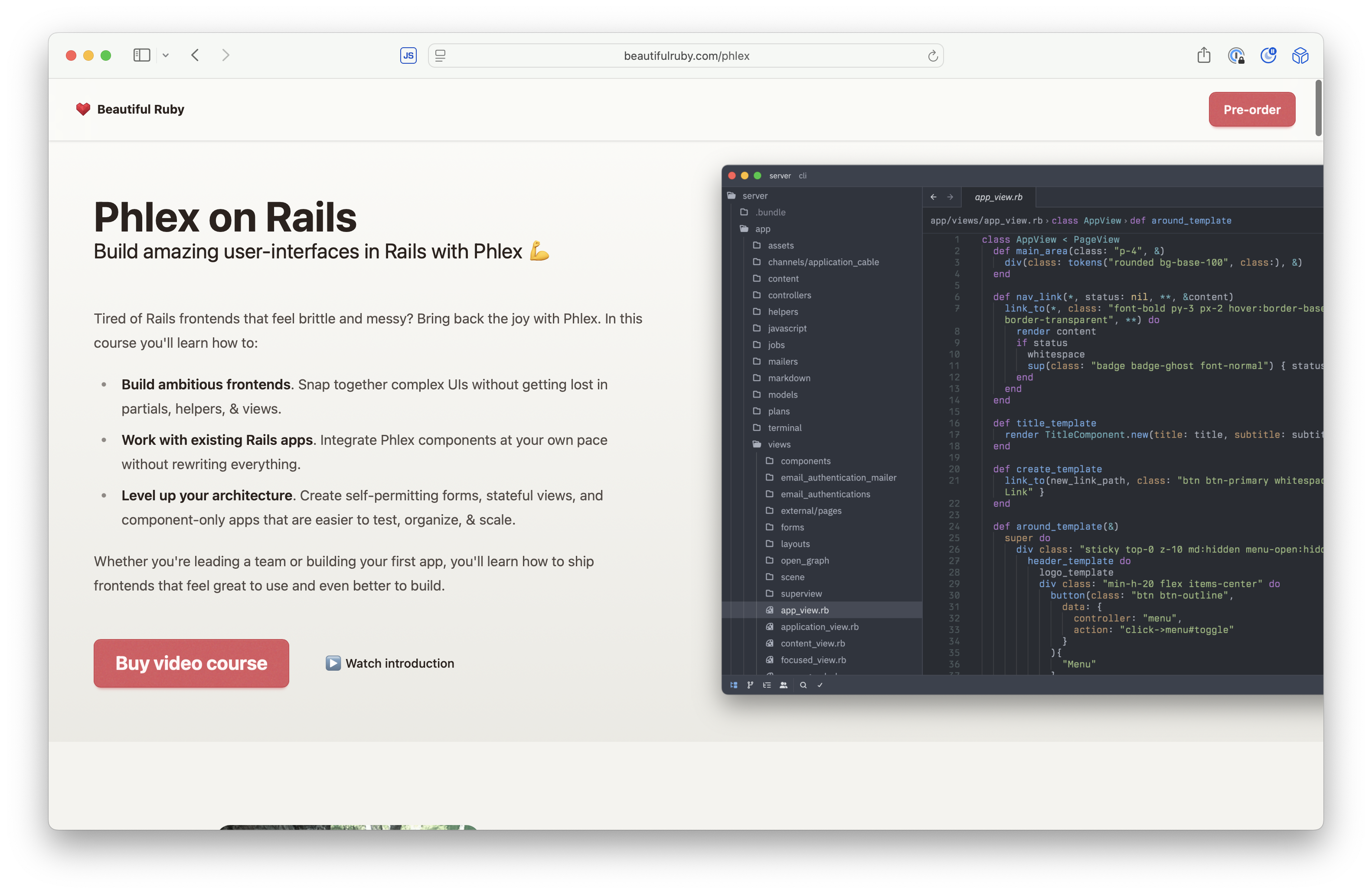 Curso de video Phlex on Rails - Cree increíbles interfaces de usuario en rieles con Phlex media 2