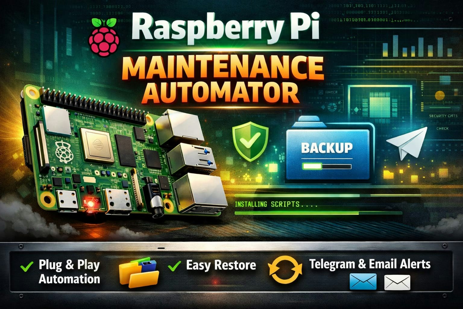 Raspberry Pi - Automator - Product Hunt launch logo and brand identity