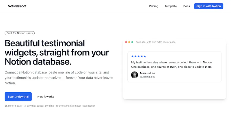 NotionProof screenshot 1