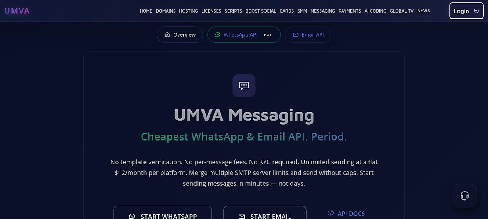 https://umva.net/umva-messaging screenshot 2