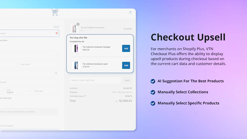Shopify VTN Checkout Plus App screenshot 5