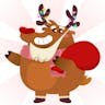 Rudolph the Fluffy Reindeer Stickers