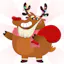 Rudolph the Fluffy Reindeer Stickers