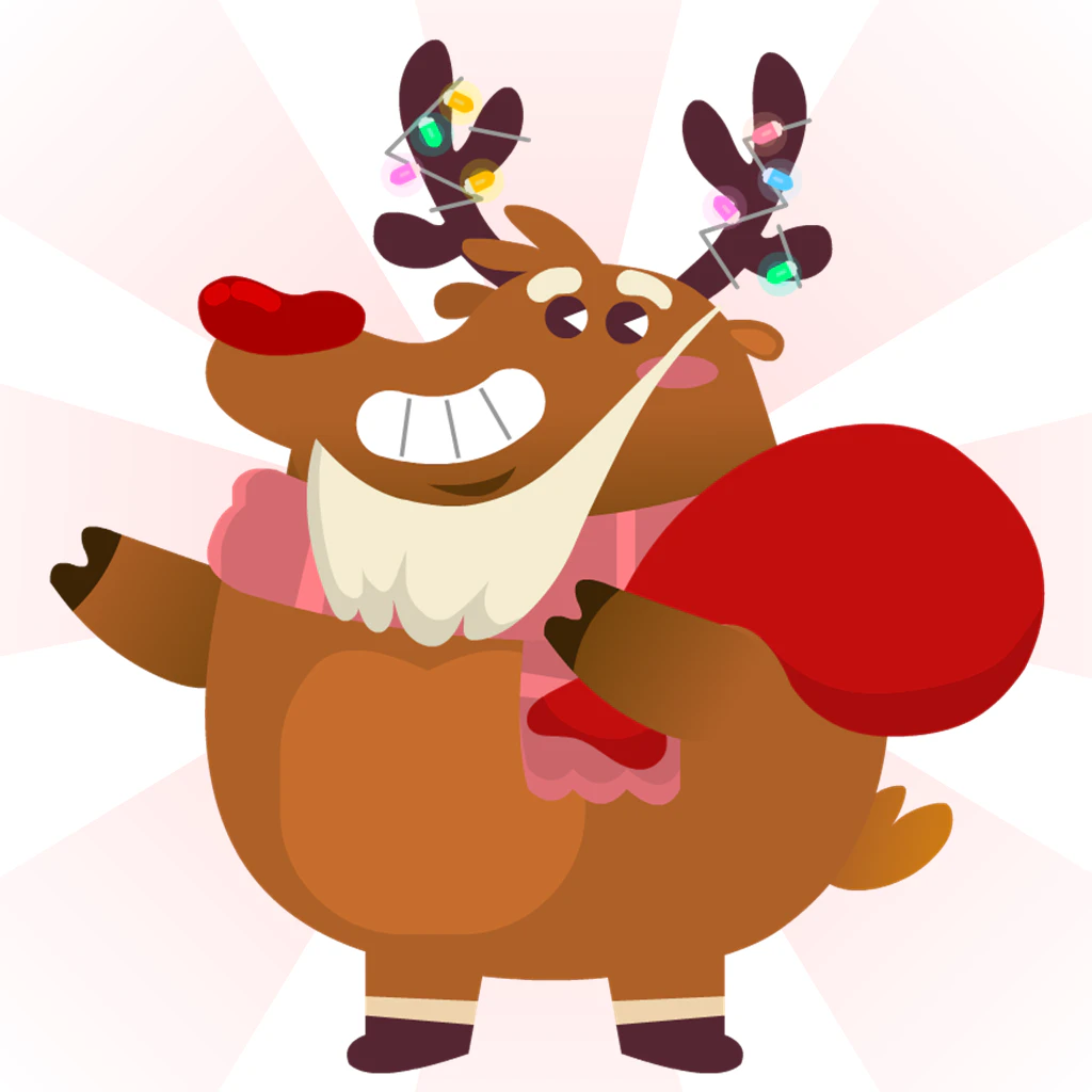 Rudolph the Fluffy Reindeer Stickers