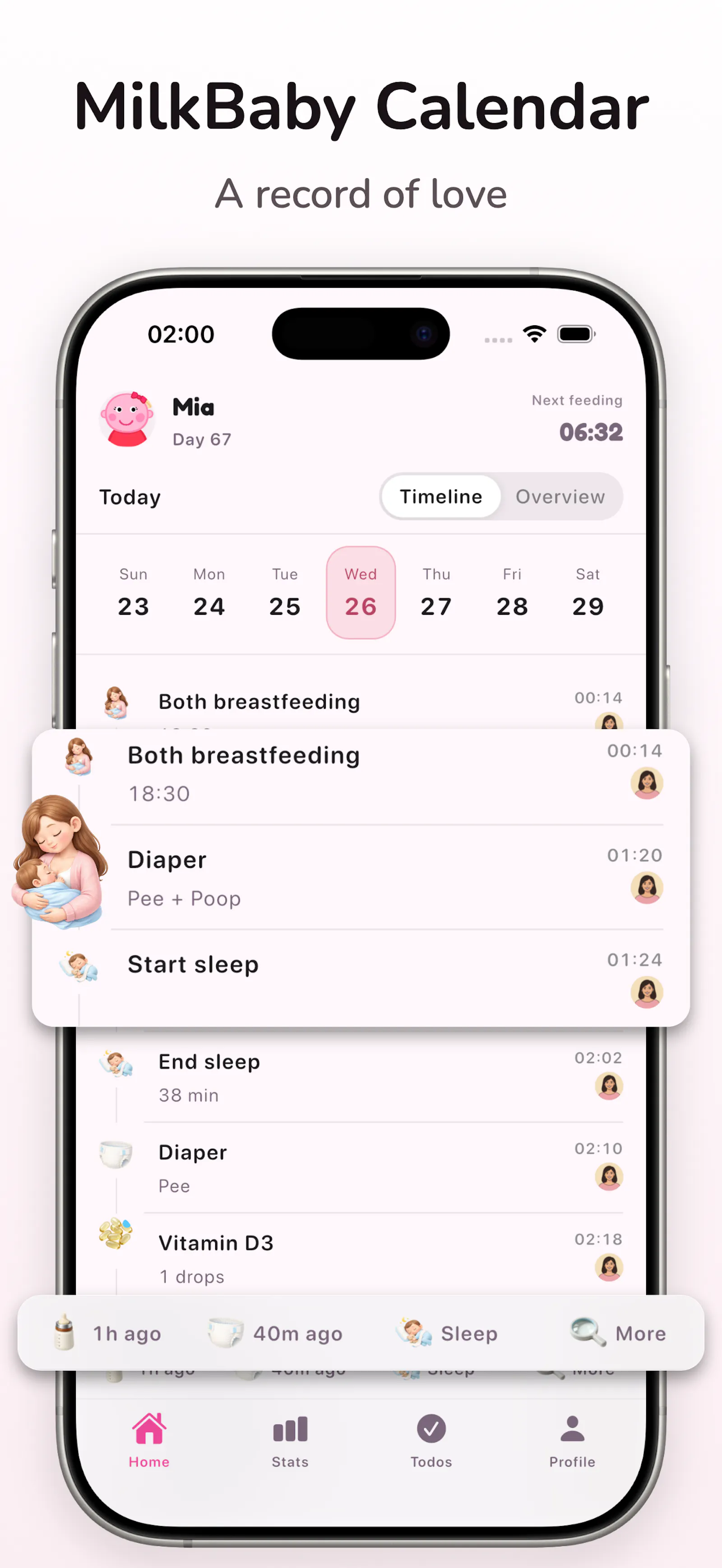 MilkBaby Calendar screenshot 1