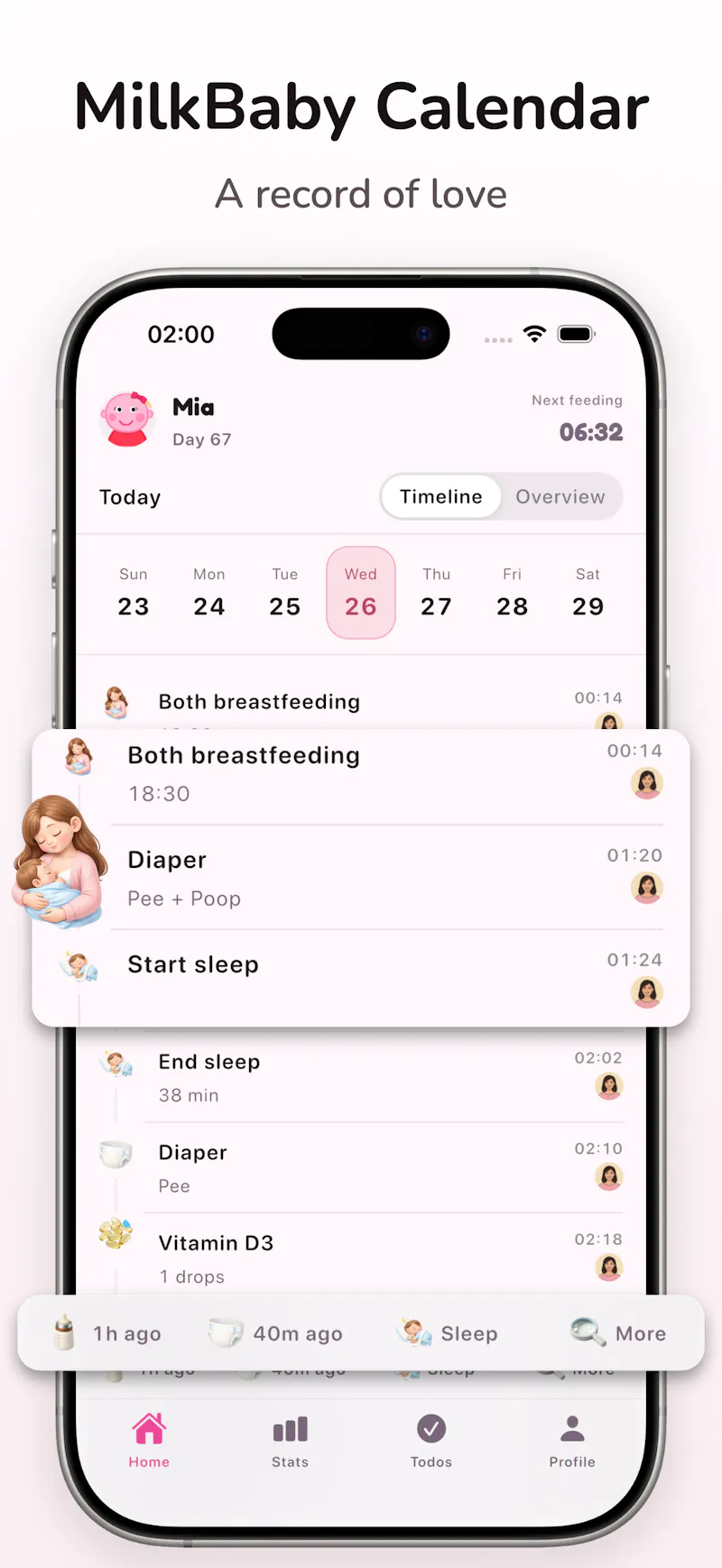 MilkBaby Calendar screenshot 1