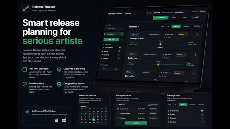 Release Tracker screenshot 1 (video preview)
