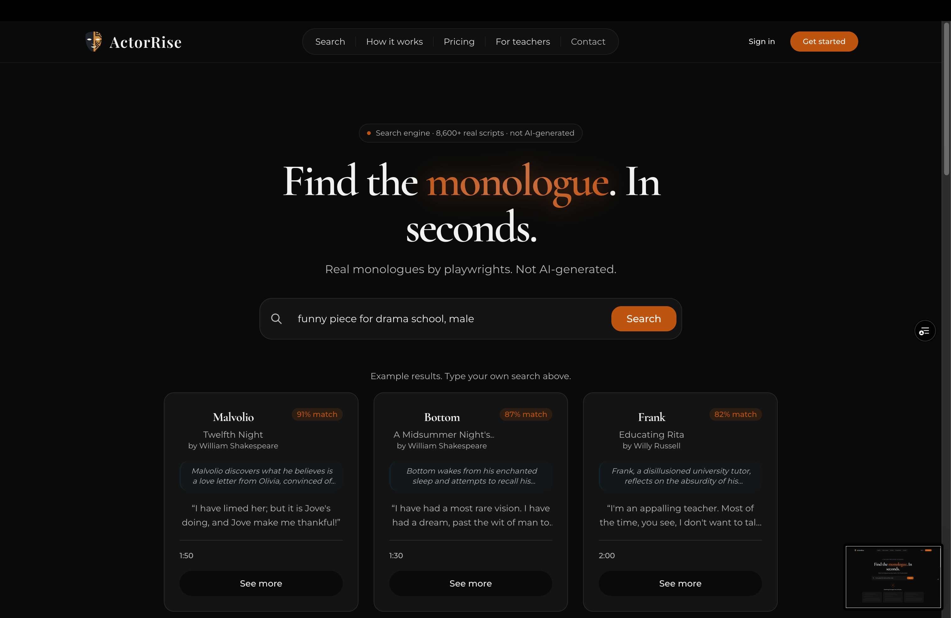 ActorRise - Main product screenshot demonstrating key features and user interface