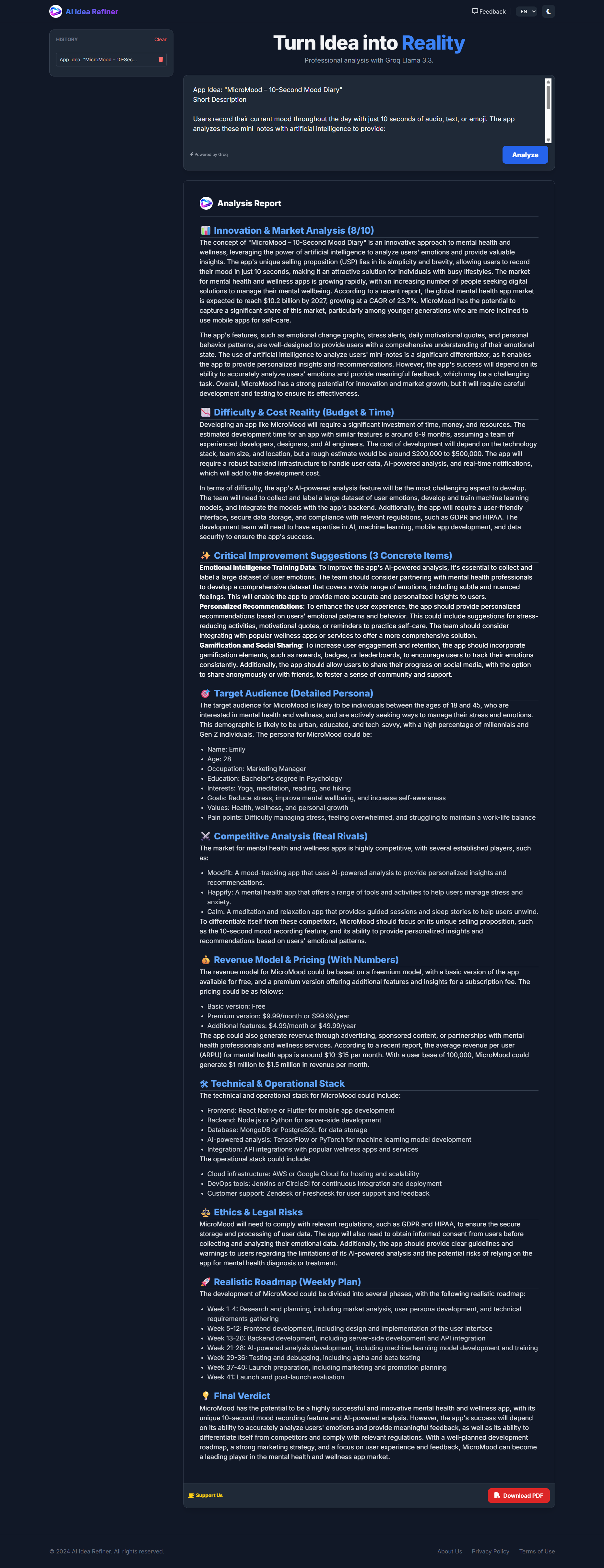 AI Idea Refiner gallery image