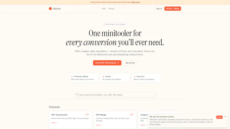 Minitooler screenshot 1