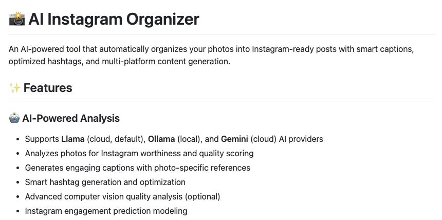 Média Organisateur Instagram AI - Outil d'IA pour organiser des photos dans des publications prêtes pour Instagram. 2