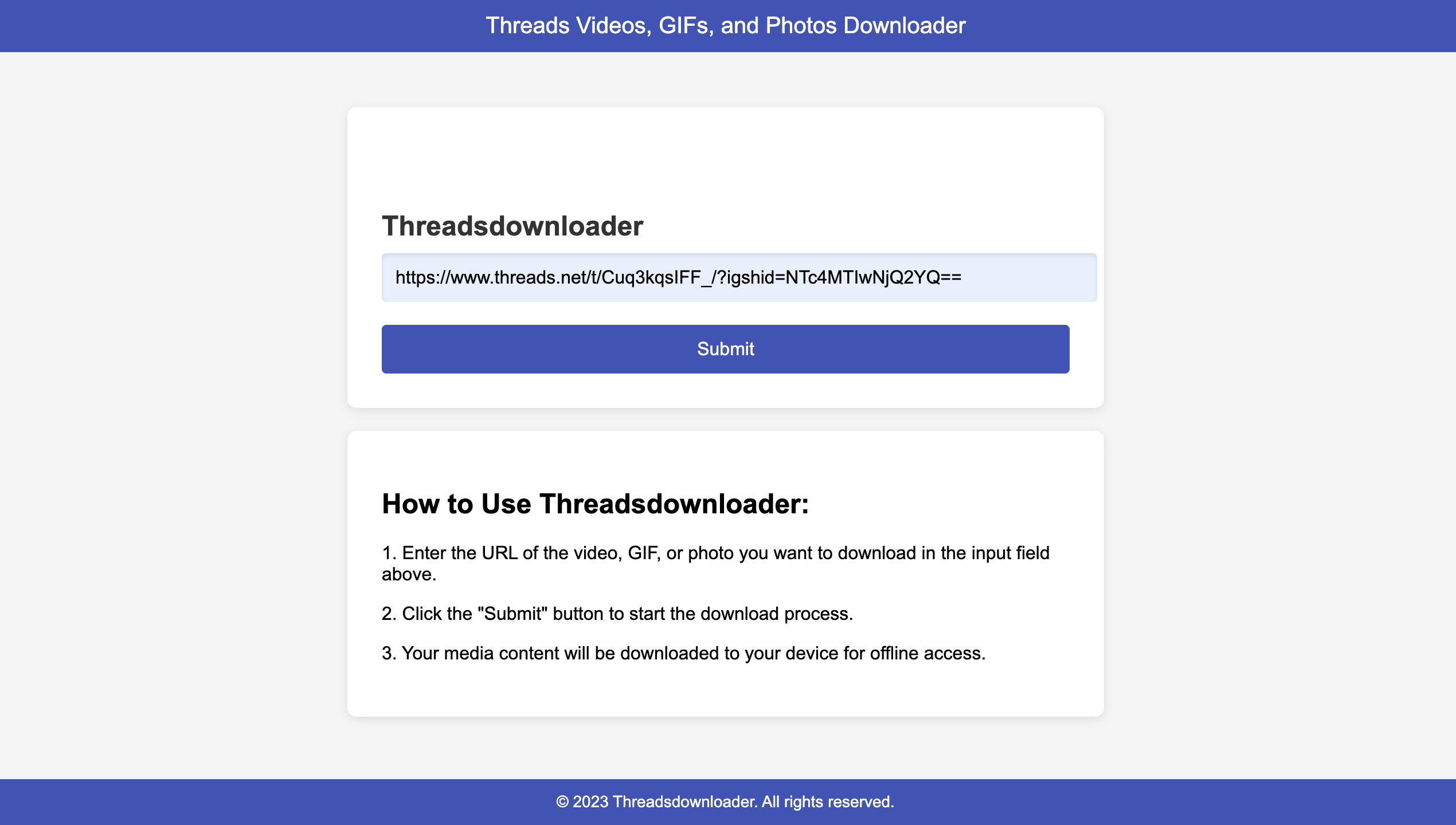 Threadsdownloader