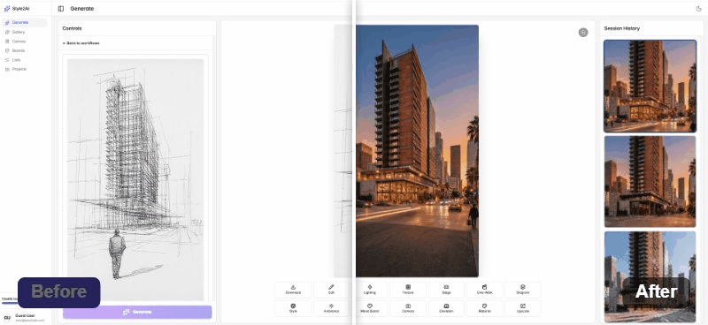 Style2ai - your ai copilot in design - Screenshot 3 showing product features and functionality