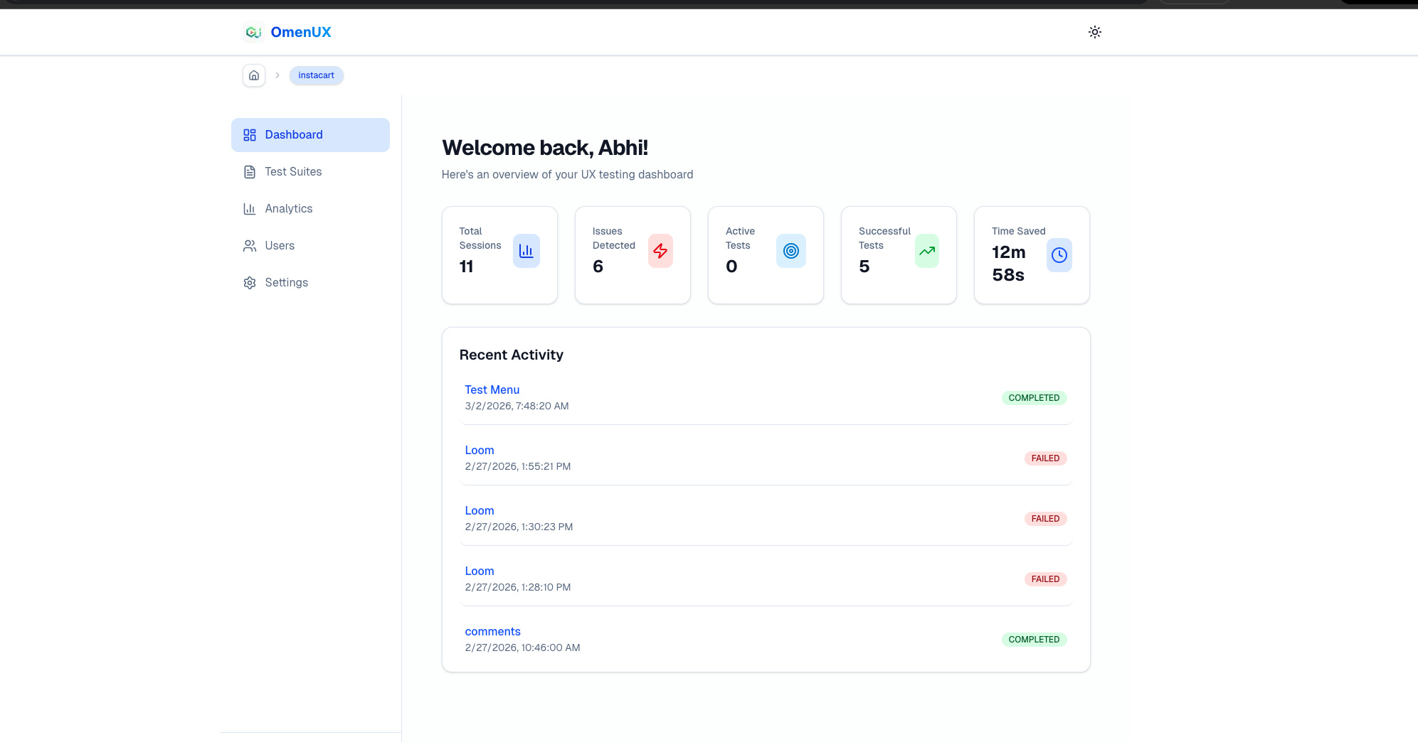 OmenUX - Main product screenshot demonstrating key features and user interface