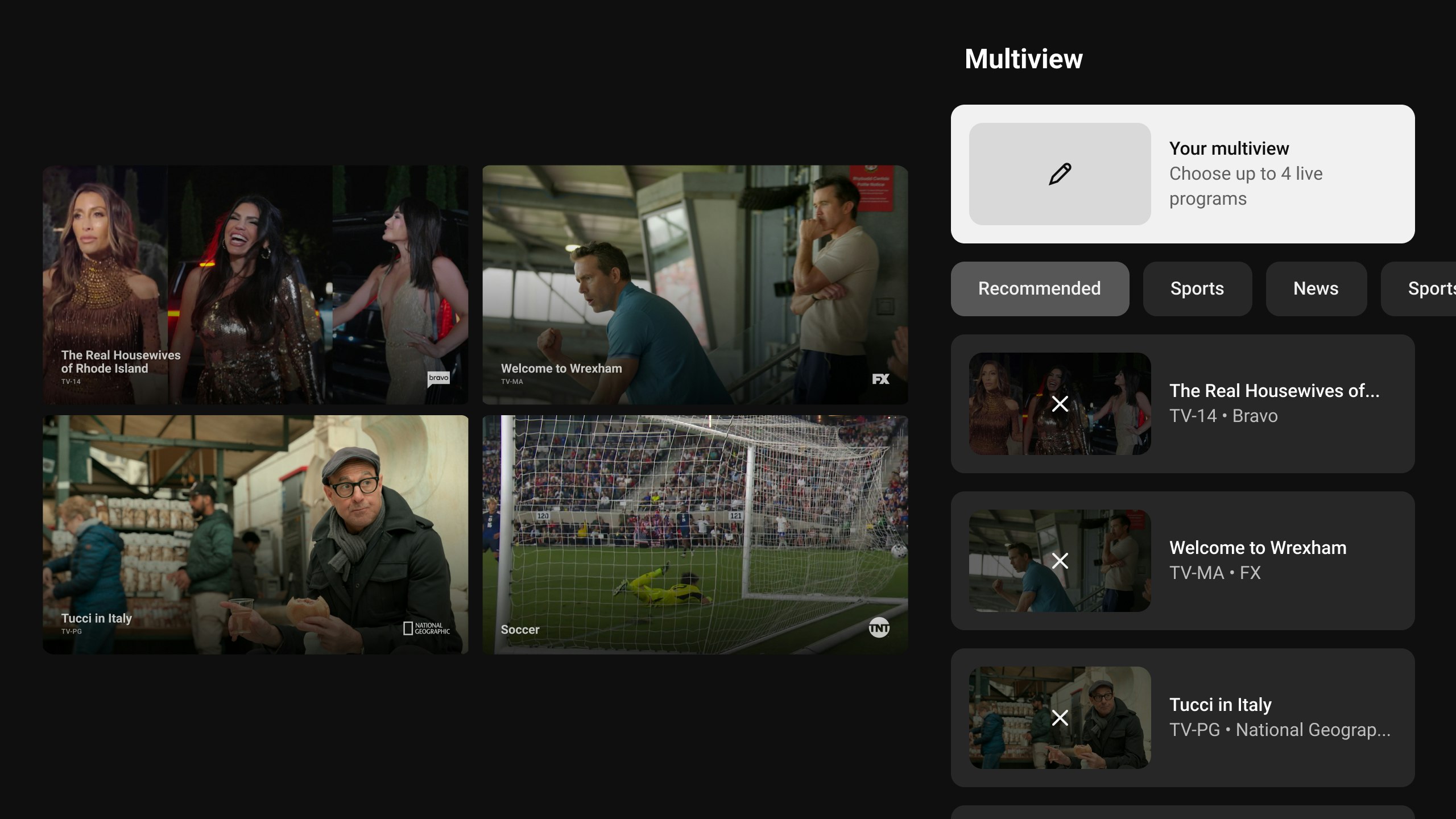 YouTube TV Custom Multiview gallery image