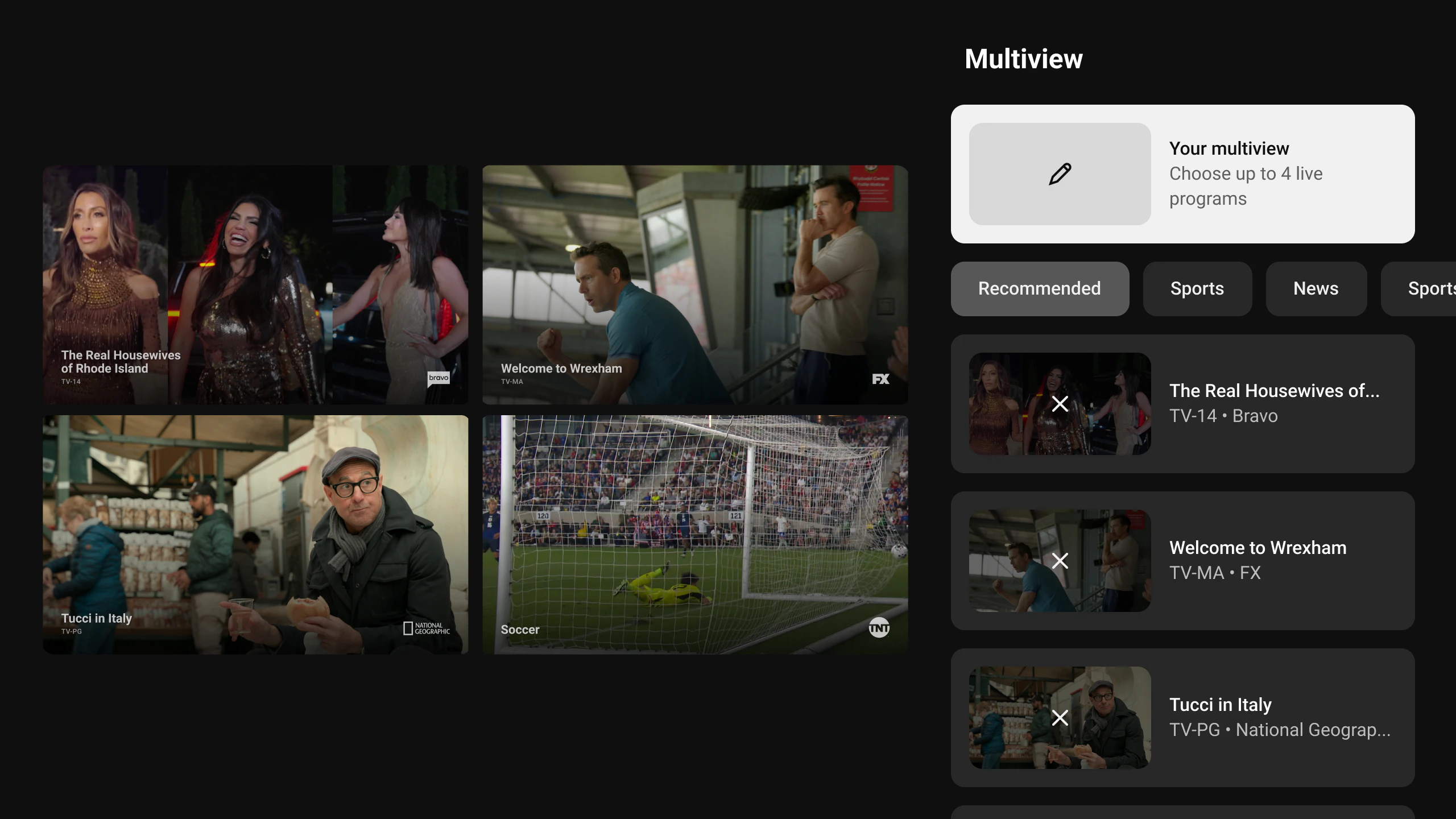 YouTube TV Custom Multiview screenshot 1