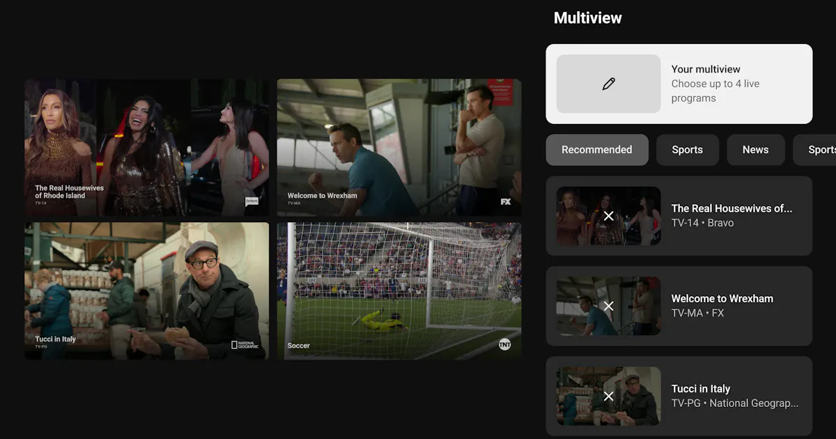 YouTube TV Custom Multiview