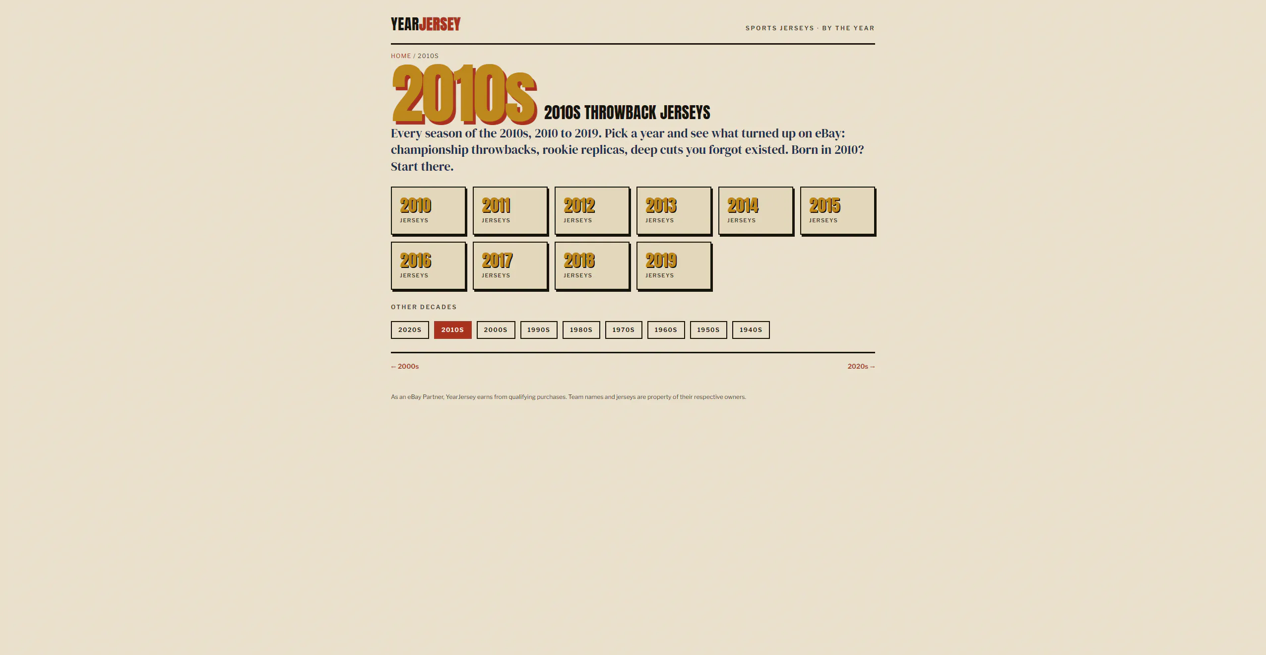 YearJersey — Sports jerseys, by the year gallery image