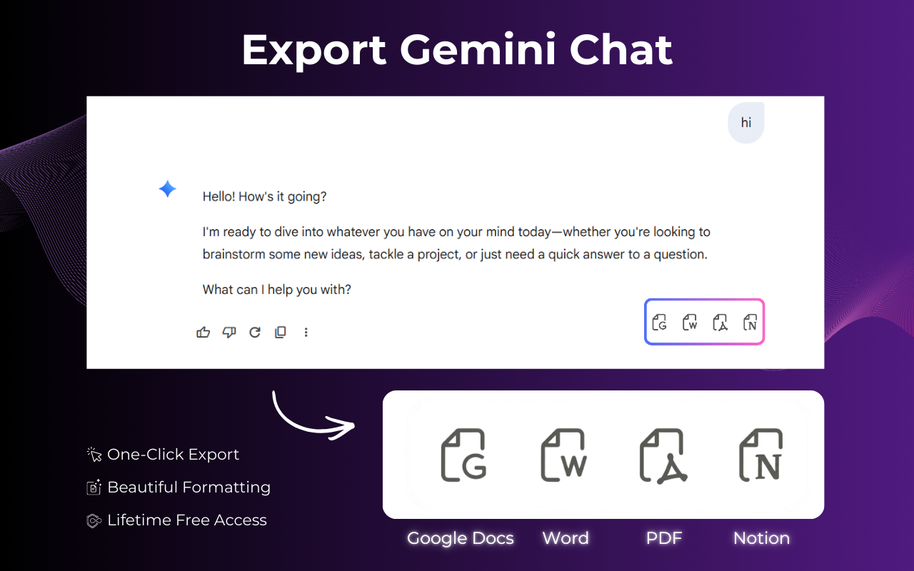 Gemini Exporter: Export Gemini Chat gallery image
