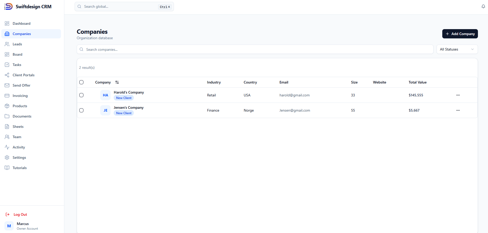 SwiftDesign CRM gallery image