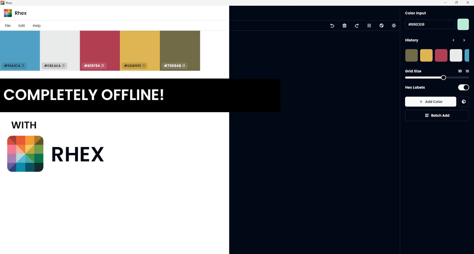 Rhex: HEX & RGB Editor screenshot 4