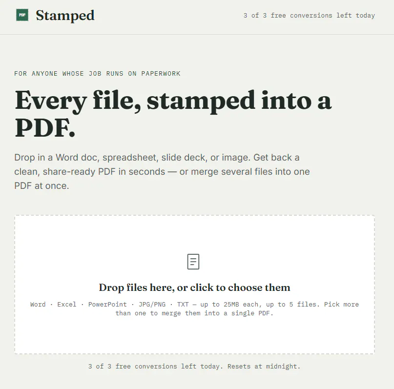 Stamped —Turn any file into a PDF gallery image