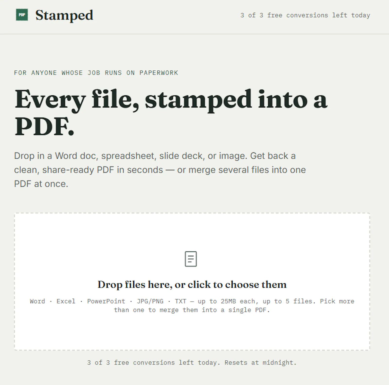Stamped —Turn any file into a PDF screenshot 1