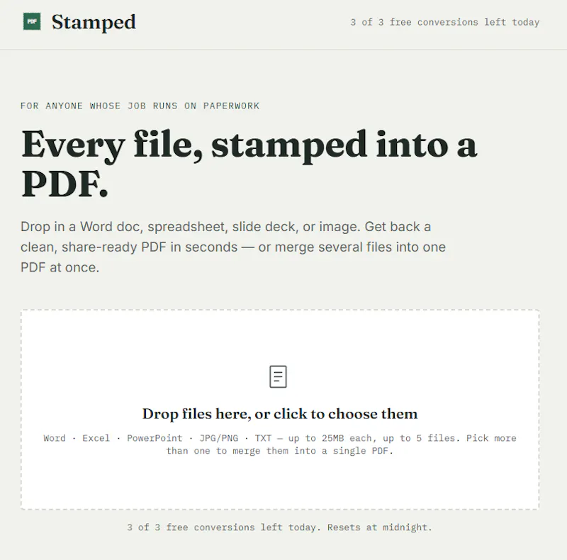 Stamped —Turn any file into a PDF screenshot 1