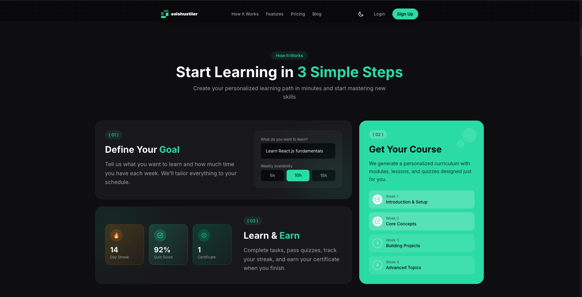 Solohustller - Screenshot 2 showing product features and functionality
