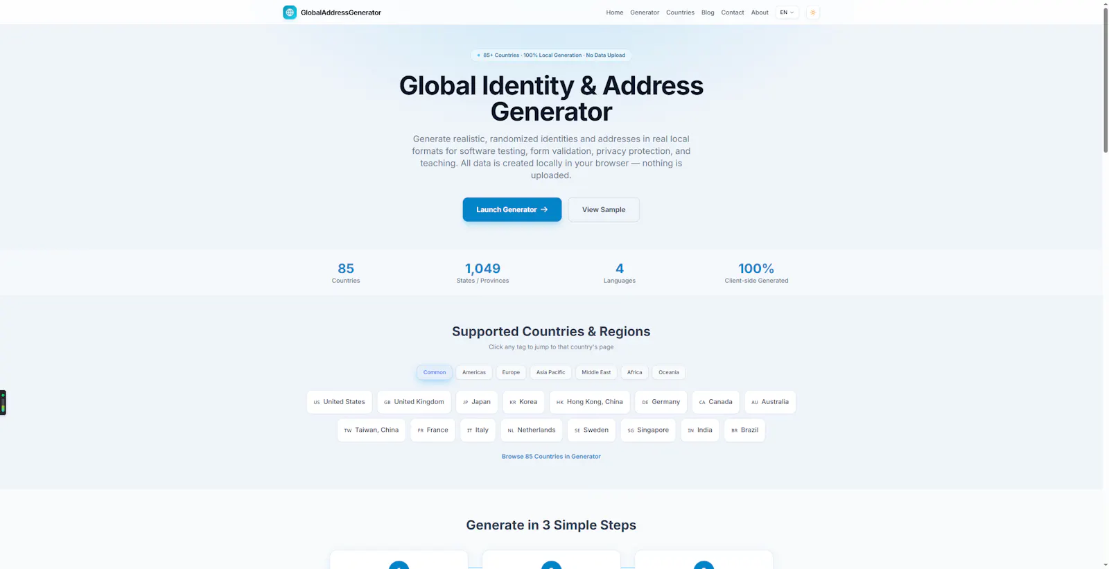 Global Address Generator screenshot 1