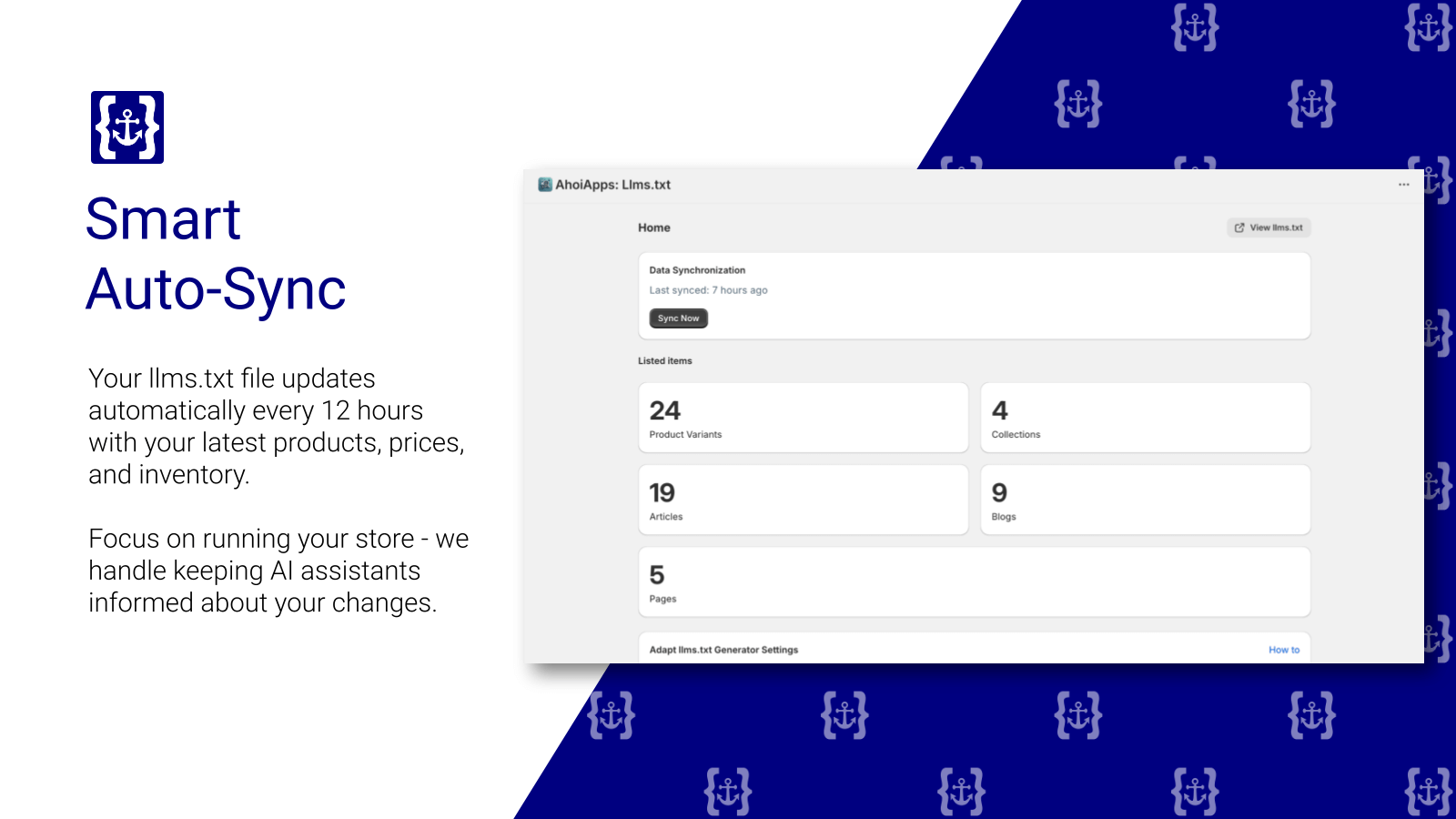Ahoi Apps llms.txtジェネレーター - Shopify Store AI-Searchを準備してくださいメディア8