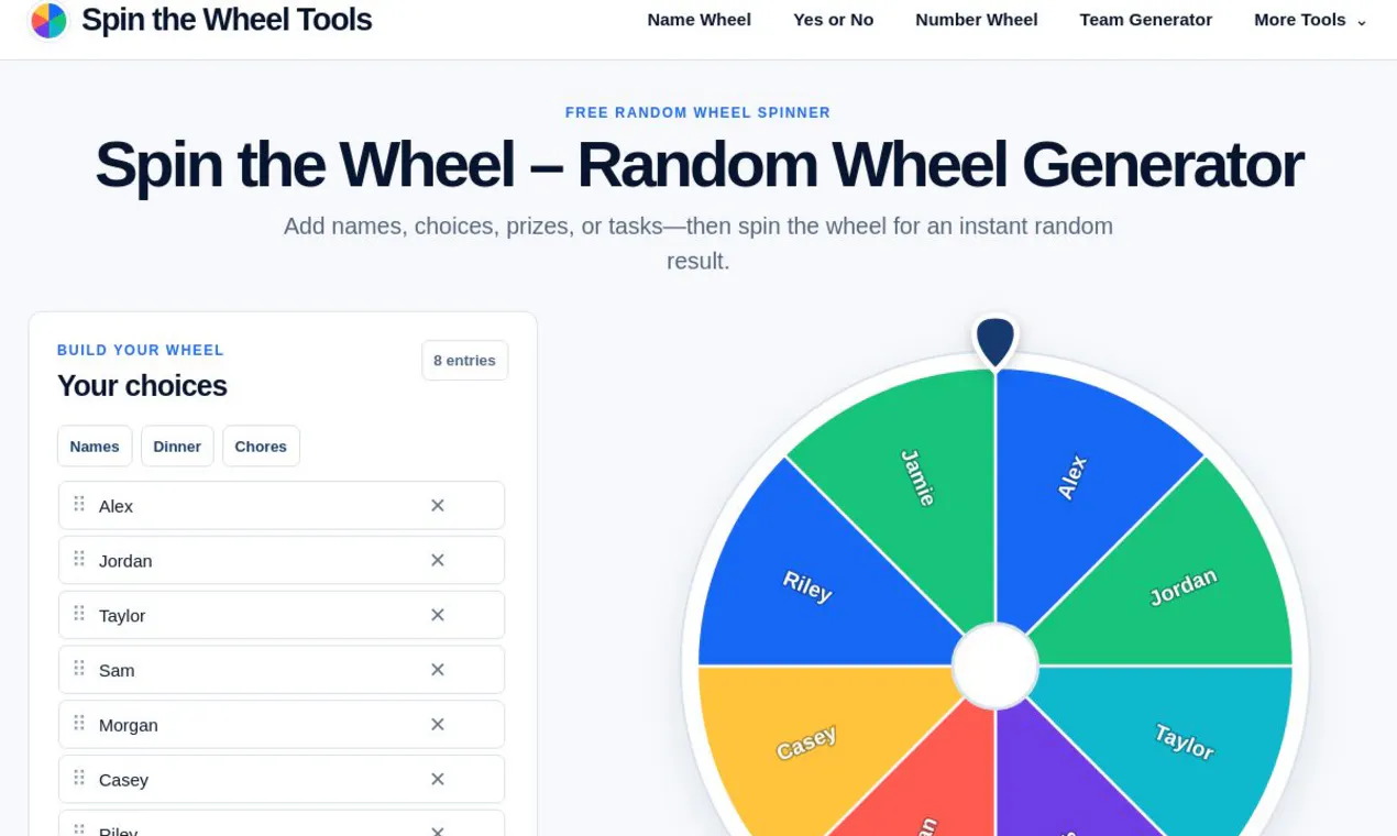 Spin the Wheel Tools gallery image