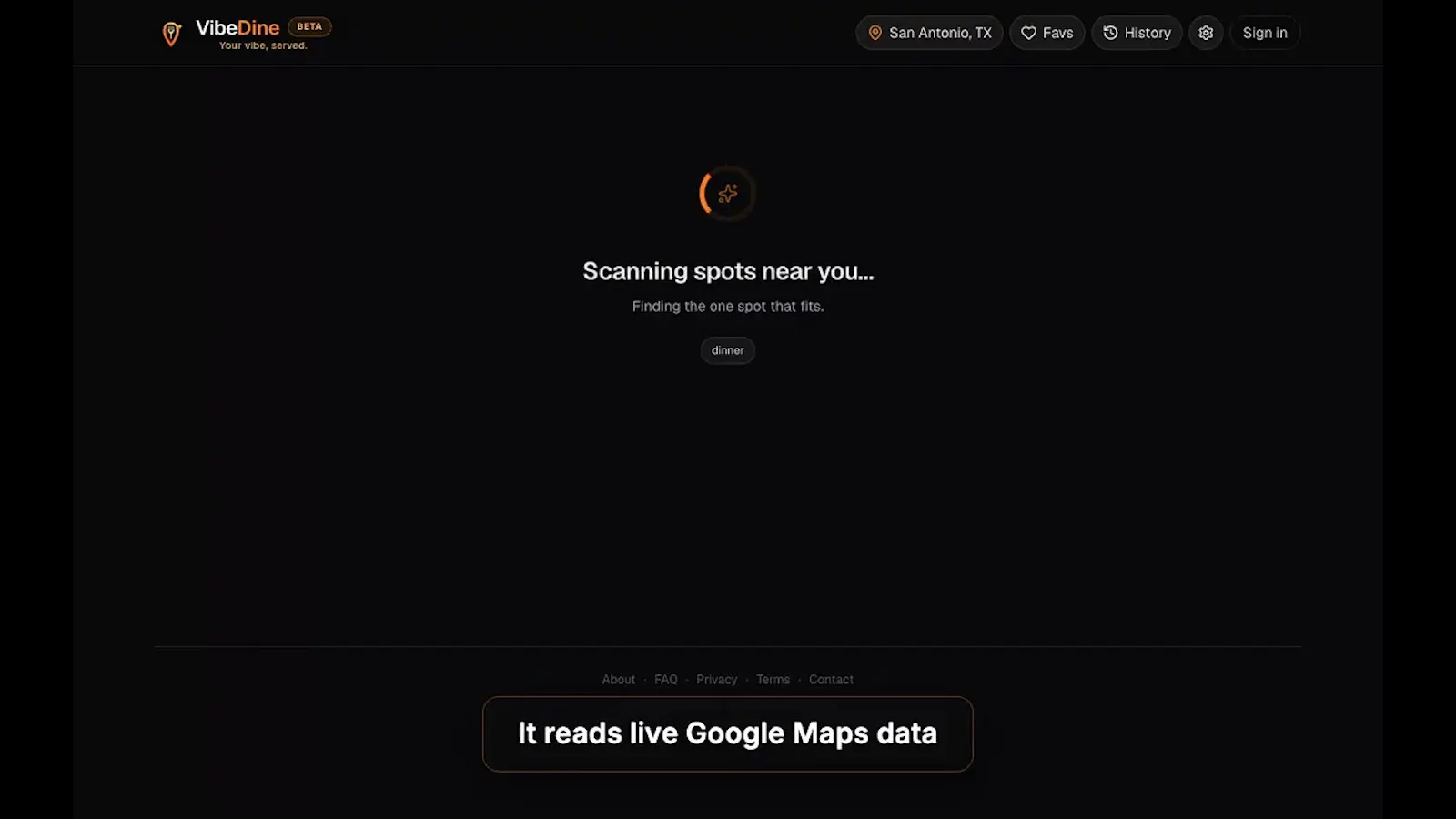VibeDine screenshot 1 (video preview)