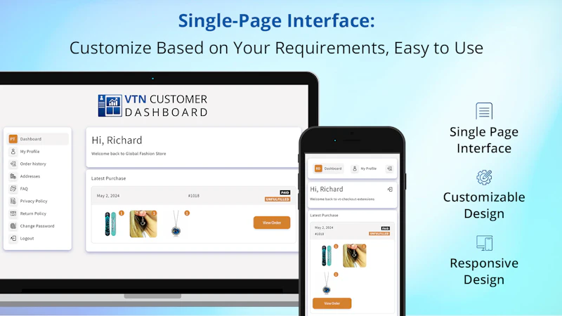 VTN Customer Dashboard Shopify App screenshot 6