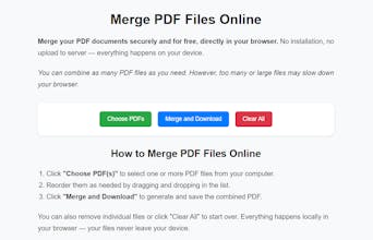 PdfCombine - Instantly in Your Browser gallery image