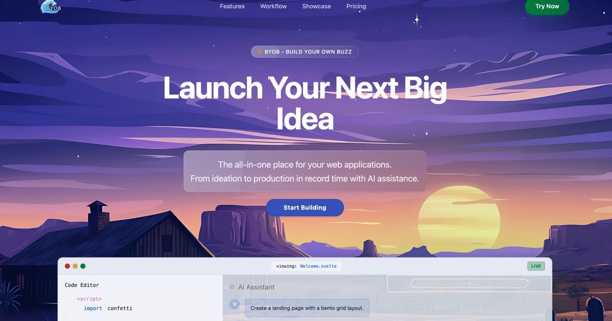 BYOB - Build Your Own Buzz - Main product screenshot demonstrating key features and user interface