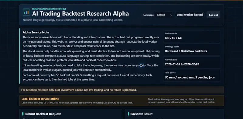 BacktestAlpha screenshot 2