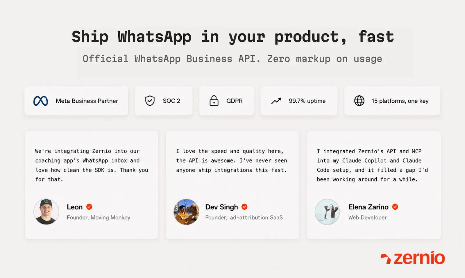 Zernio WhatsApp API screenshot 5