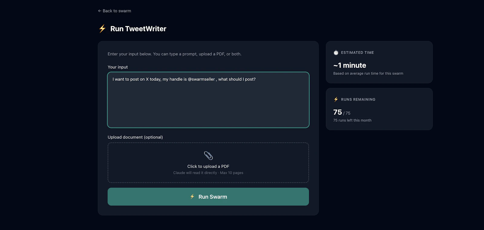 SwarmSeller screenshot 4