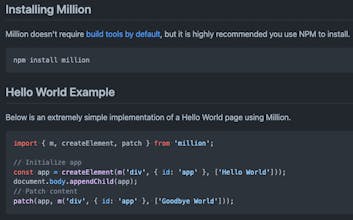 Million.js 1.0.0 gallery image