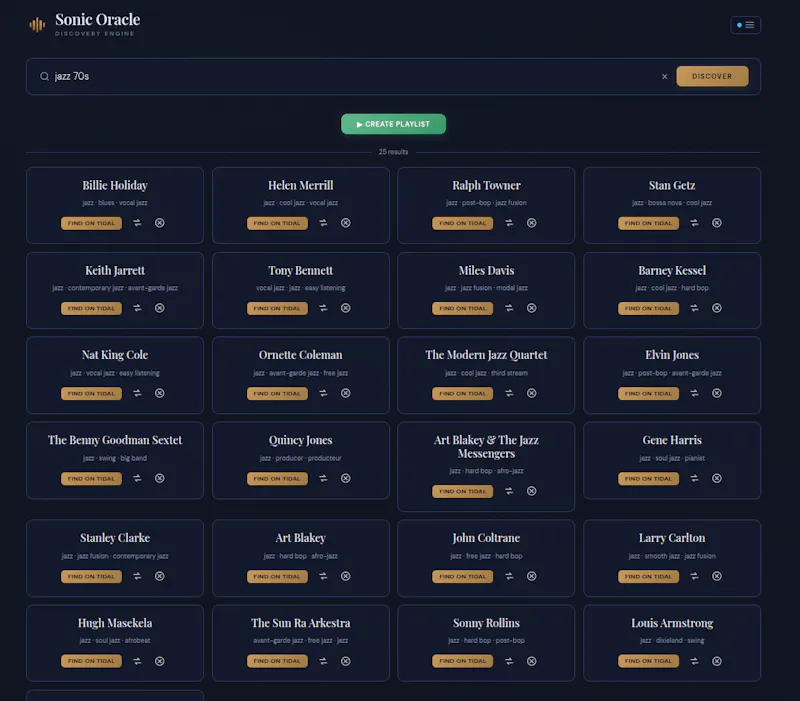 Sonic Oracle, Music Discovery Engine screenshot 5
